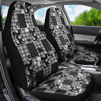 Black Palaka Japanese Patterns Car Seat Cover Koi Fish Asanoha Sakura Patchwork Stylized - Polynesian Pride