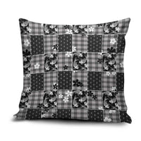 Black Palaka Japanese Patterns Pillow Cover Koi Fish Asanoha Sakura Patchwork Stylized - Polynesian Pride