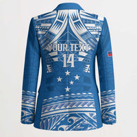 Toa Samoa Rugby Custom Blazer Uso aso uma Samoan Pattern Blue - Polynesian Pride