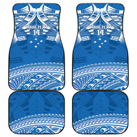 Toa Samoa Rugby Custom Car Mats Uso aso uma Samoan Pattern Blue - Polynesian Pride
