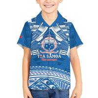 Toa Samoa Rugby Custom Hawaiian Shirt Uso aso uma Samoan Pattern Blue - Polynesian Pride