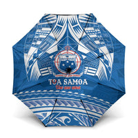 Toa Samoa Rugby Custom Umbrella Uso aso uma Samoan Pattern Blue - Polynesian Pride