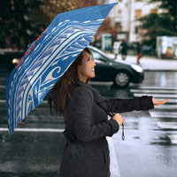 Toa Samoa Rugby Custom Umbrella Uso aso uma Samoan Pattern Blue - Polynesian Pride