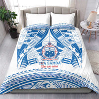 Toa Samoa Rugby Custom Bedding Set Uso aso uma Samoan Pattern White - Polynesian Pride