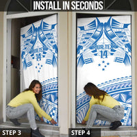 Toa Samoa Rugby Custom Door Cover Uso aso uma Samoan Pattern White - Polynesian Pride