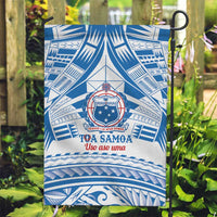 Toa Samoa Rugby Custom Garden Flag Uso aso uma Samoan Pattern White - Polynesian Pride