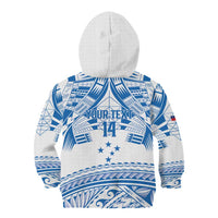 Toa Samoa Rugby Custom Kid Hoodie Uso aso uma Samoan Pattern White - Polynesian Pride