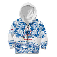 Toa Samoa Rugby Custom Kid Hoodie Uso aso uma Samoan Pattern White - Polynesian Pride