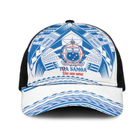 Toa Samoa Rugby Mesh Trucker Cap Uso aso uma Samoan Pattern White - Polynesian Pride