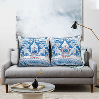 Toa Samoa Rugby Custom Pillow Cover Uso aso uma Samoan Pattern White - Polynesian Pride