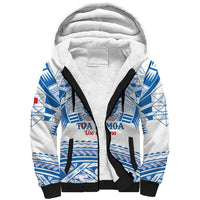 Toa Samoa Rugby Custom Sherpa Hoodie Uso aso uma Samoan Pattern White - Polynesian Pride