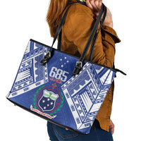 Samoa 685 Leather Tote Bag Samoan Pride Coat Of Arms - Polynesian Pride
