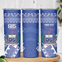 Personalised Samoa 685 Skinny Tumbler Samoan Pride Coat Of Arms - Polynesian Pride