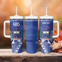 Personalised Samoa 685 Tumbler With Handle Samoan Pride Coat Of Arms - Polynesian Pride