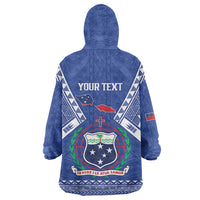 Personalised Samoa 685 Wearable Blanket Hoodie Samoan Pride Coat Of Arms - Polynesian Pride