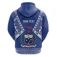 Personalised Samoa 685 Zip Hoodie Samoan Pride Coat Of Arms - Polynesian Pride