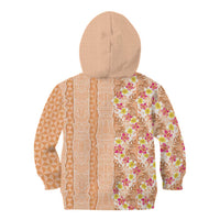 Orange Chiffon Aloha Hawaii Tiki Kid Hoodie Tropical Plumeria - Seamless Style