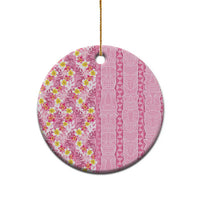 Pastel Magenta Aloha Hawaii Tiki Ceramic Ornament Tropical Plumeria - Seamless Style