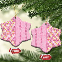 Pastel Magenta Aloha Hawaii Tiki Ceramic Ornament Tropical Plumeria - Seamless Style
