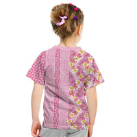 Pastel Magenta Aloha Hawaii Tiki Kid T Shirt Tropical Plumeria - Seamless Style