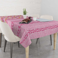 Pastel Magenta Aloha Hawaii Tiki Tablecloth Tropical Plumeria - Seamless Style