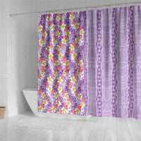 Lush Lilac Aloha Hawaii Tiki Shower Curtain Tropical Plumeria - Seamless Style