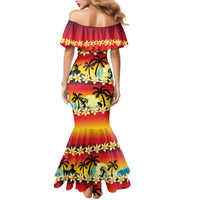 Tropical Islands Sunset Hawaii Family Matching Mermaid Dress and Hawaiian Shirt Go Surfing With Hula Girl - Summer Vibes