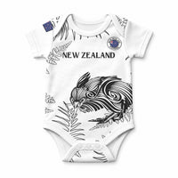 Custom New Zealand Kiwi Football Baby Onesie Aotearoa Silver Fern