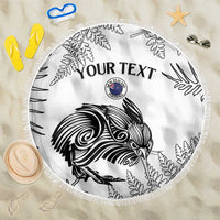 Custom New Zealand Kiwi Football Beach Blanket Aotearoa Silver Fern