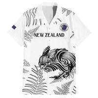 Custom New Zealand Kiwi Football Family Matching Short Sleeve Bodycon Dress and Hawaiian Shirt Aotearoa Silver Fern