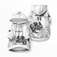 Custom New Zealand Kiwi Football Pet Hoodie Aotearoa Silver Fern