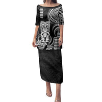 Hawaii Ku God Family Matching Puletasi and Hawaiian Shirt Kakau Mix Polynesian Tattoo