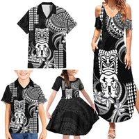 Hawaii Ku God Family Matching Summer Maxi Dress and Hawaiian Shirt Kakau Mix Polynesian Tattoo
