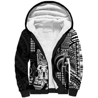 Hawaii Ku God Sherpa Hoodie Kakau Mix Polynesian Tattoo