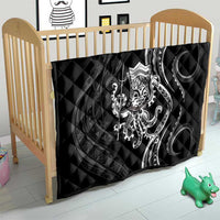 Black Hawaii Kanaloa God Quilt Hawaiian Octopus