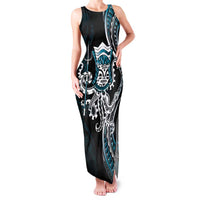 Turquoise Hawaii Kanaloa God Family Matching Tank Maxi Dress and Hawaiian Shirt Hawaiian Octopus