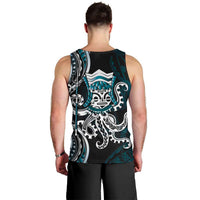 Turquoise Hawaii Kanaloa God Men Tank Top Hawaiian Octopus