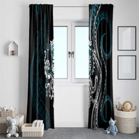 Turquoise Hawaii Kanaloa God Window Curtain Hawaiian Octopus