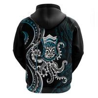 Turquoise Hawaii Kanaloa God Zip Hoodie Hawaiian Octopus
