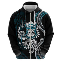 Turquoise Hawaii Kanaloa God Zip Hoodie Hawaiian Octopus