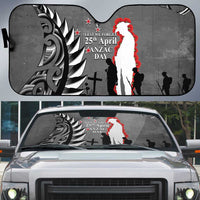 New Zealand ANZAC Day Auto Sun Shade 25th April Silver Fern With Poppy - Polynesian Pride