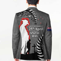 New Zealand ANZAC Day Blazer 25th April Silver Fern With Poppy - Polynesian Pride