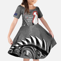 New Zealand ANZAC Day Family Matching Mermaid Dress and Hawaiian Shirt 25th April Silver Fern With Poppy
