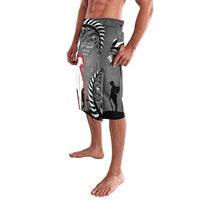 New Zealand ANZAC Day Lavalava 25th April Silver Fern With Poppy