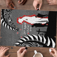 New Zealand ANZAC Day Puzzle 25th April Silver Fern With Poppy - Polynesian Pride