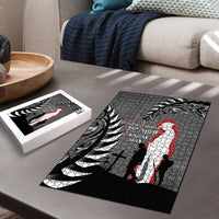 New Zealand ANZAC Day Puzzle 25th April Silver Fern With Poppy - Polynesian Pride