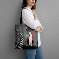 New Zealand ANZAC Day Tote Bag 25th April Silver Fern With Poppy - Polynesian Pride