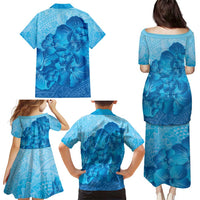 Aloha Hawaii Molokai Island Family Matching Puletasi and Hawaiian Shirt Hibiscus Tribal Honu Hawaiian Tattoo
