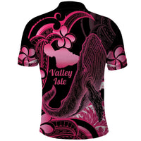 Aloha Hawaii Maui Polo Shirt Valley Isle Humpback Whale Black