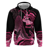 Aloha Hawaii Maui Zip Hoodie Valley Isle Humpback Whale Black